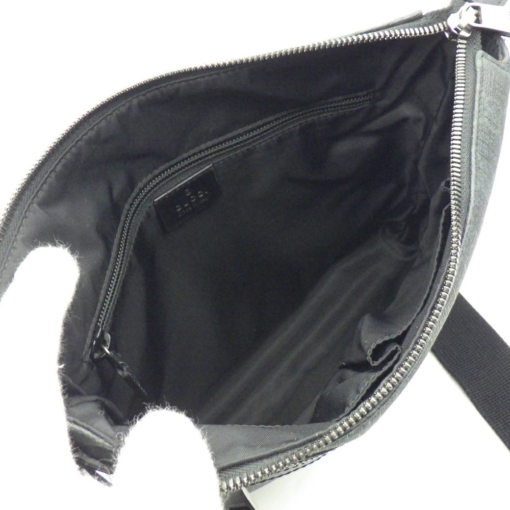 Gucci Shoulder Bag GG Supreme Canvas Black x Leather Crossbody